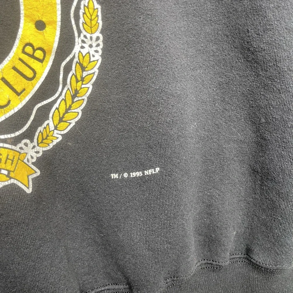Vintage Pittsburgh Steelers Sweatshirt Mens XL NFL Crewneck Black Home Team